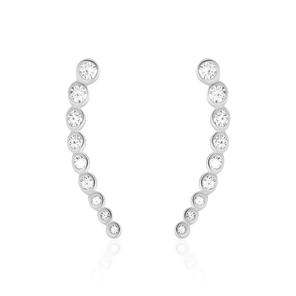 Boucles D'oreilles Grimpantes Zoiaae Argent Blanc Oxyde De Zirconium - Piercings d'oreilles Femme | Marc Orian