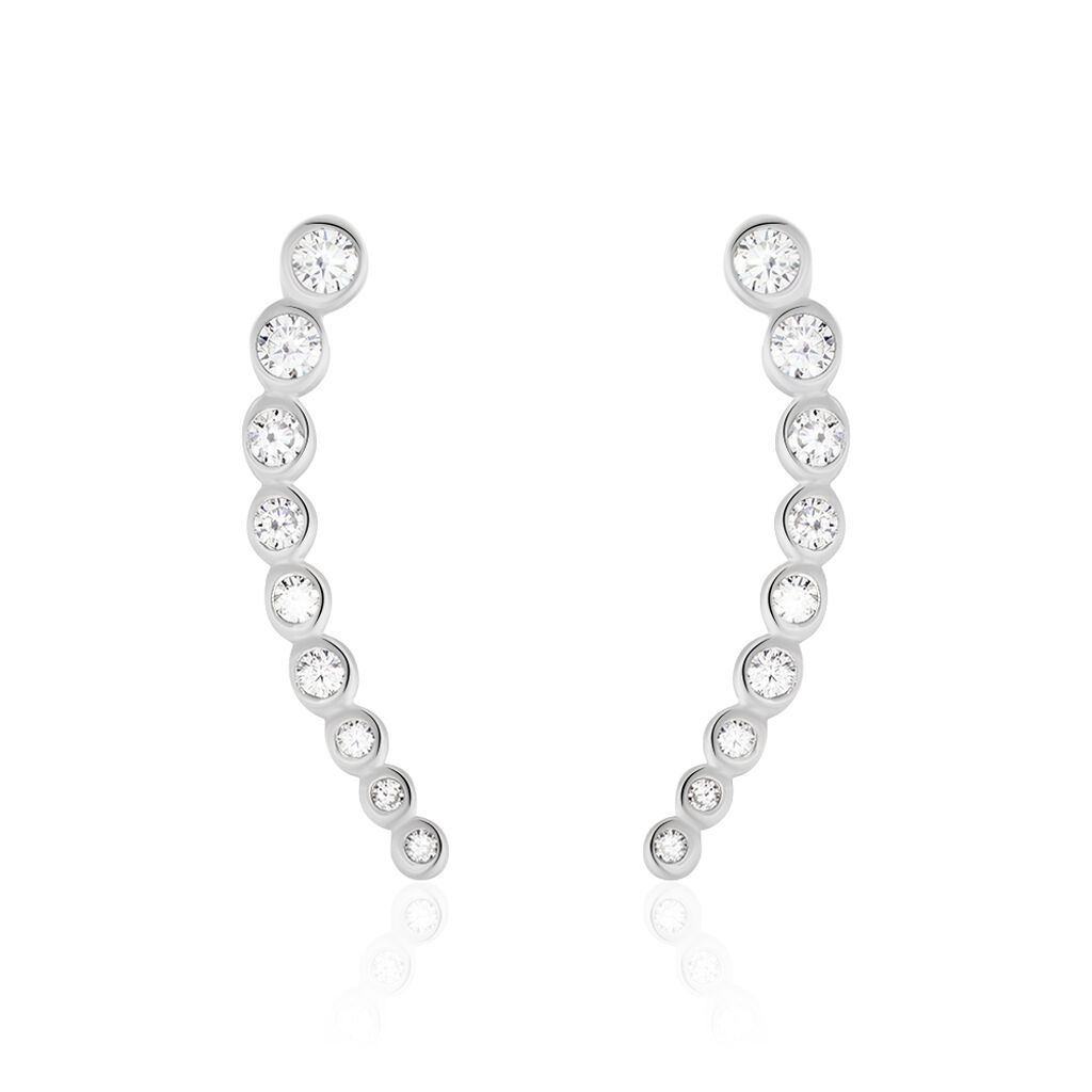 Boucles D'oreilles Grimpantes Zoiaae Argent Blanc Oxyde De Zirconium - Piercings d'oreilles Femme | Marc Orian