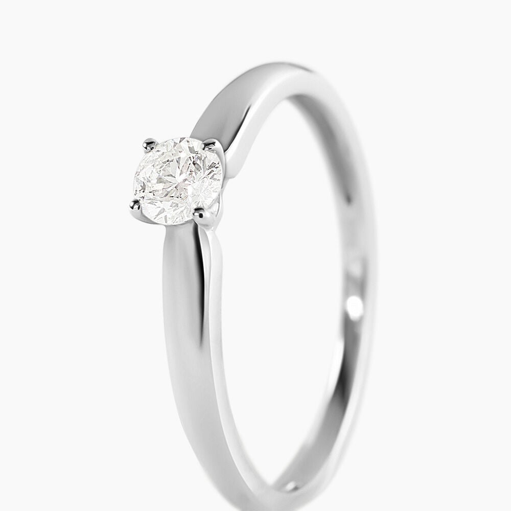 Bague Solitaire Flora Or Blanc Diamant - Solitaires Femme | Marc Orian