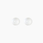 Boucles D'oreilles Puces Orbe Argent Blanc C&eacute;ramique - Puces Femme | Marc Orian