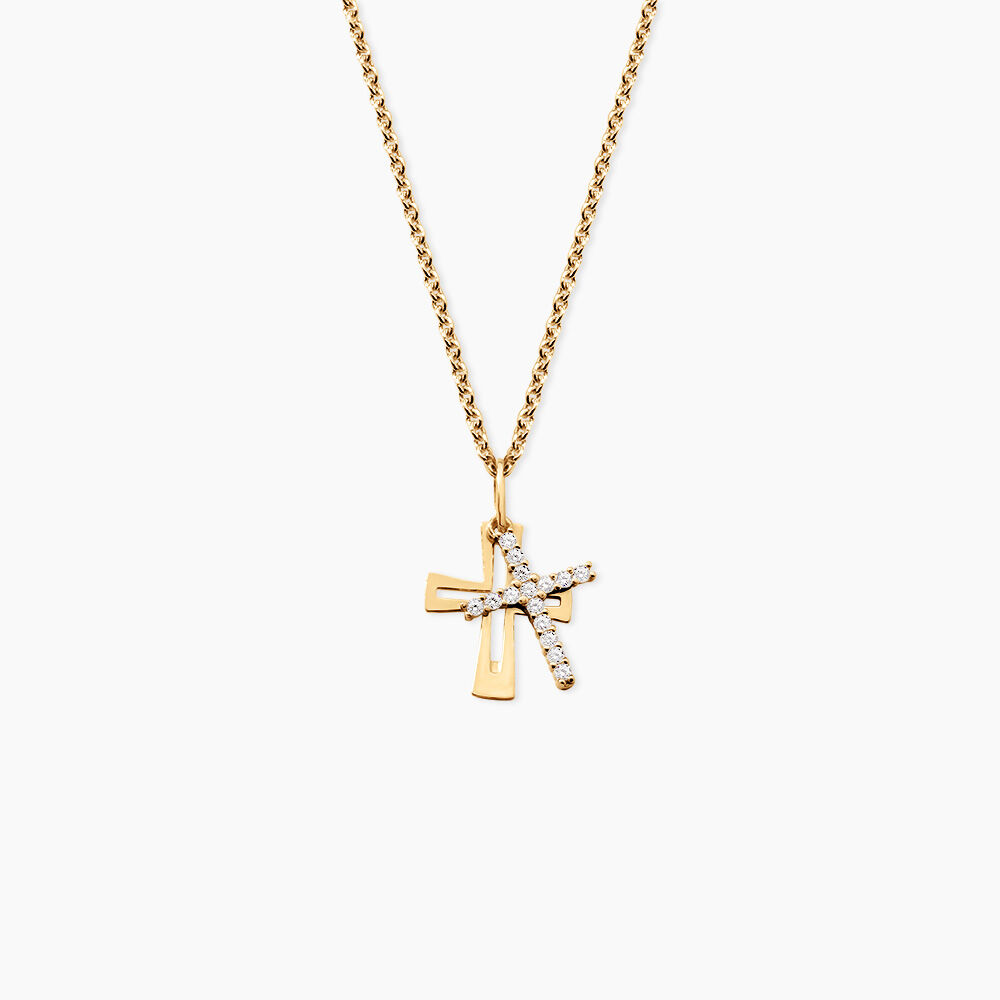 Pendentif Canice Argent Dor&eacute; A L'Or 750/1000 Oxyde De Zirconium - Pendentifs Femme | Marc Orian