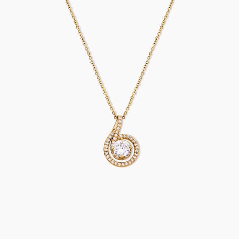 Collier Florentina Plaqu&eacute; Or Jaune Oxyde De Zirconium - Colliers avec pierres Femme | Marc Orian