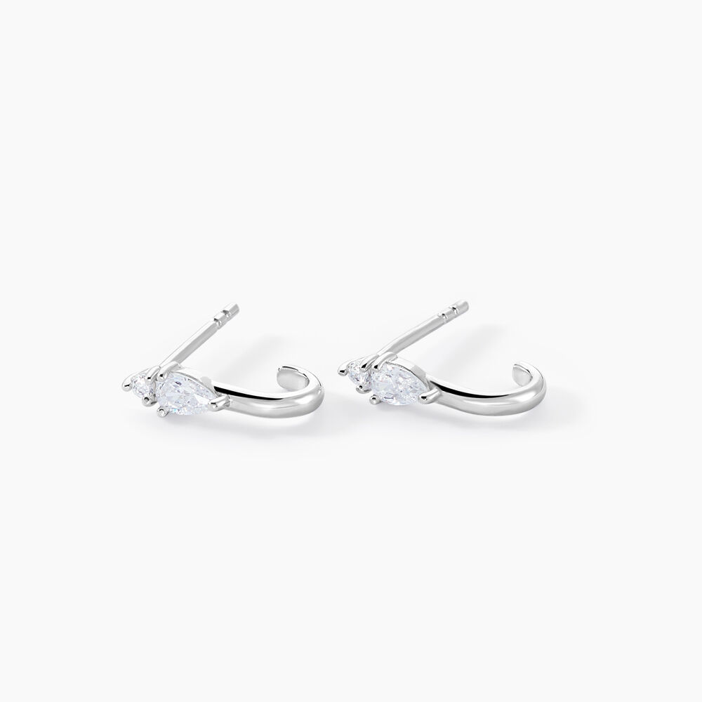 Créoles Desert Argent Blanc Oxyde De Zirconium - Créoles Femme | Marc Orian