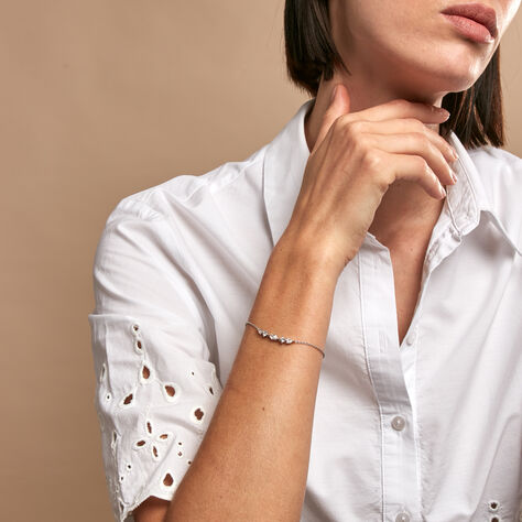 Bracelet Mascaret Argent Blanc Oxyde De Zirconium - Bracelets chaînes Femme | Marc Orian