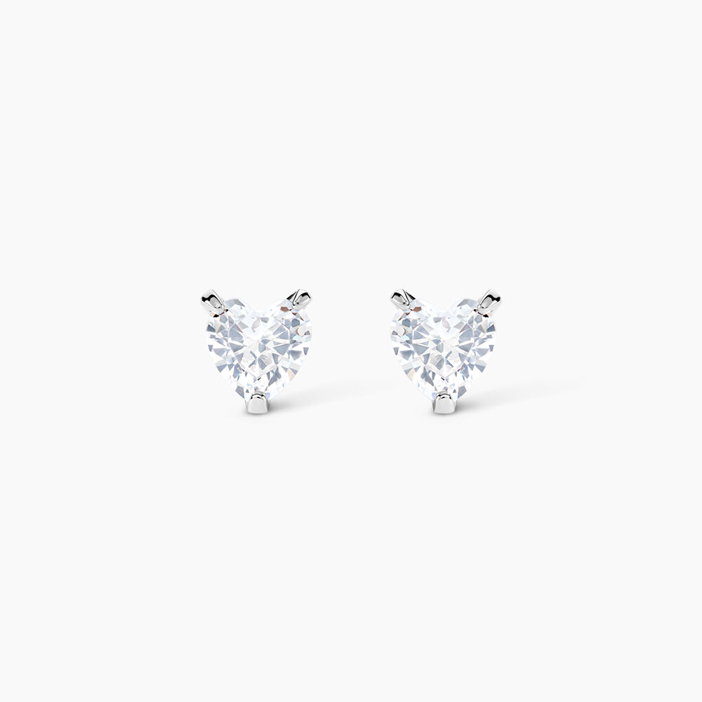 Boucles D'oreilles Puces Argent Blanc Schull Oxydes De Zirconium - Puces Femme | Marc Orian