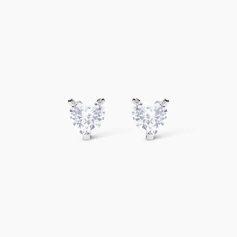 Boucles D'oreilles Puces Argent Blanc Schull Oxydes De Zirconium - Puces Femme | Marc Orian