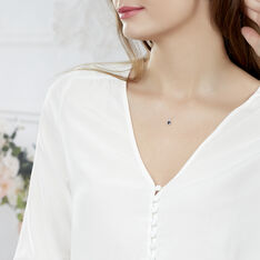 Collier Charmante Or Blanc Saphir Et Diamant - Sautoirs Femme | Marc Orian