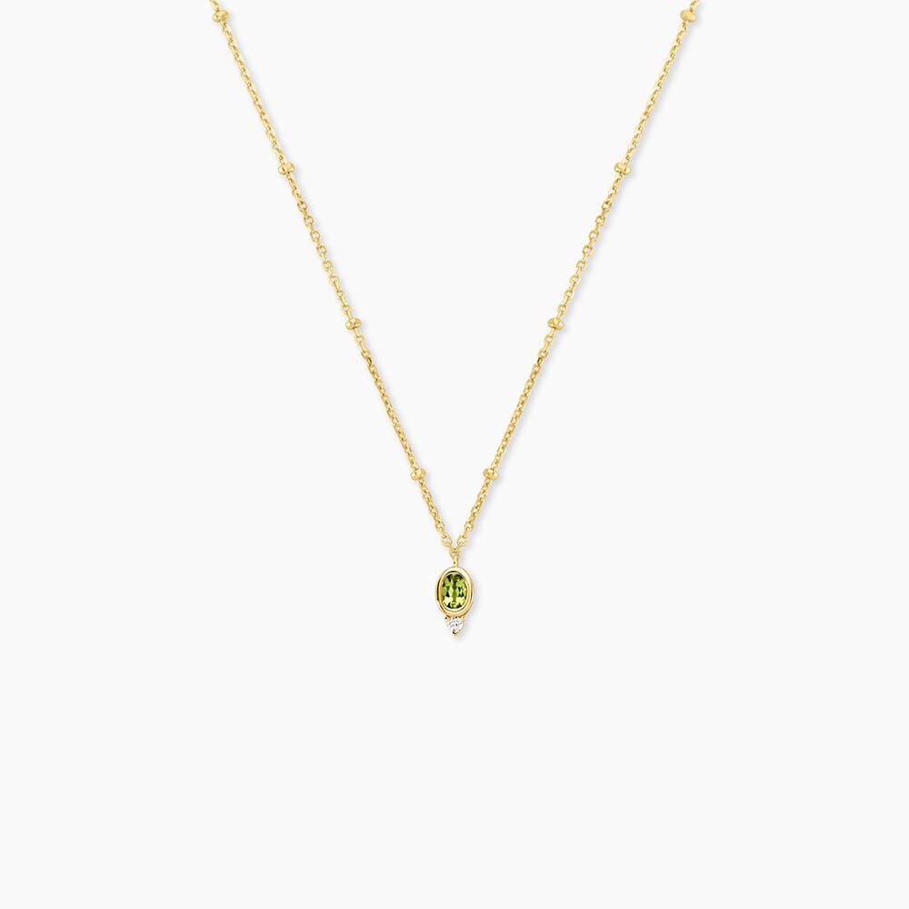 Collier Poem Argent Jaune P&eacute;ridot Oxyde De Zirconium - Colliers avec pierres Femme | Marc Orian