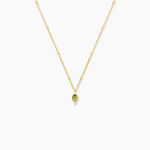 Collier Poem Argent Jaune P&eacute;ridot Oxyde De Zirconium - Colliers avec pierres Femme | Marc Orian