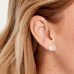 Boucles D'Oreilles Puces Saria Argent Blanc Oxyde De Zirconium - Puces Femme | Marc Orian