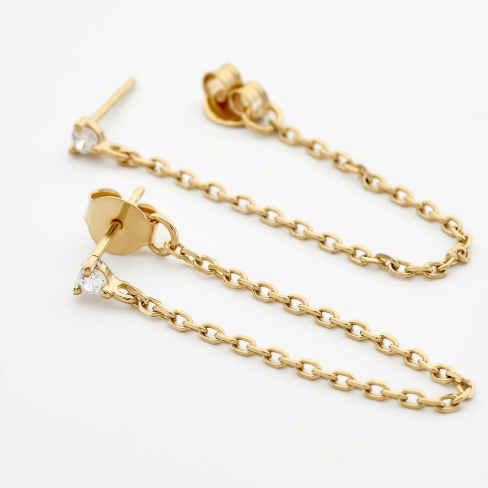 Boucles D'oreilles Pendantes Plaqué Or Lienard Oxydes De Zirconium - Pendantes Femme | Marc Orian