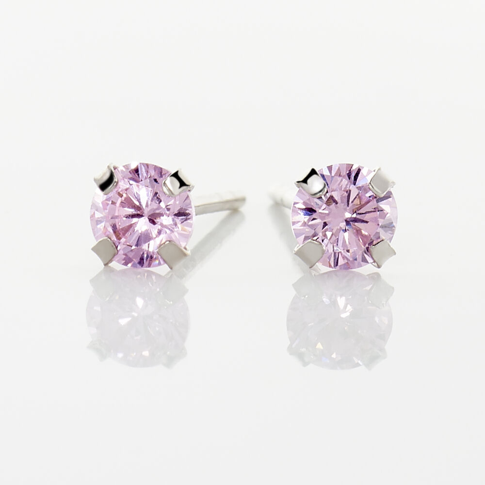 Boucles D'oreilles Puces Carin Or Blanc Oxyde De Zirconium - Puces Femme | Marc Orian