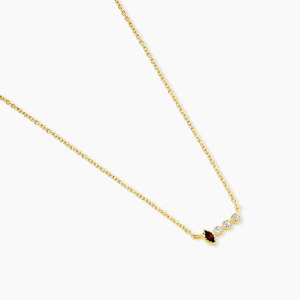 Collier Poem Argent Jaune Rhodolite Oxyde De Zirconium - Colliers avec pierres Femme | Marc Orian