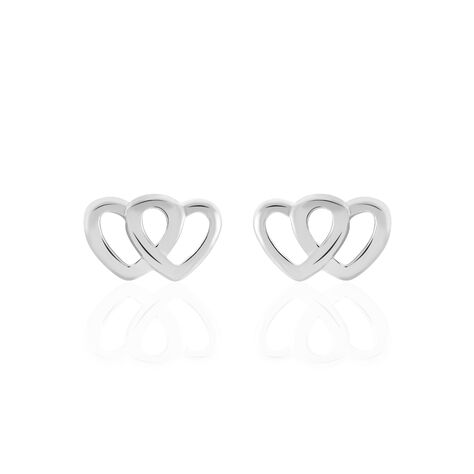 Boucles D'oreilles Puces Lehinaae Argent Blanc - Puces Femme | Marc Orian