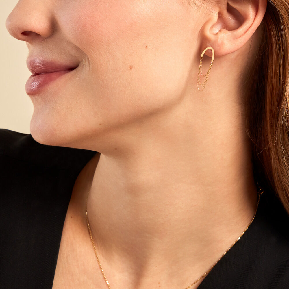 Boucles D'oreilles Pendantes Brin D'or Or Jaune - Pendantes Femme | Marc Orian