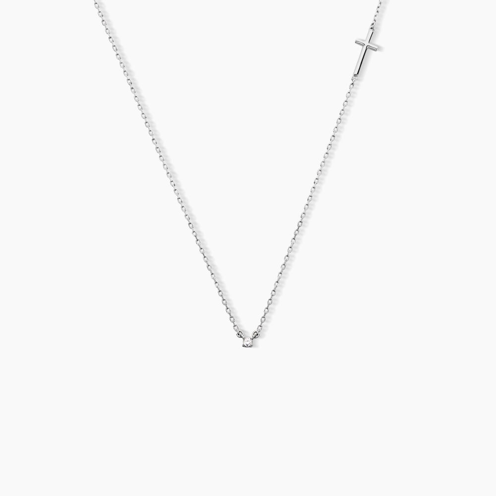 Collier Eloa Argent Blanc Oxyde De Zirconium - Colliers avec pierres Femme | Marc Orian