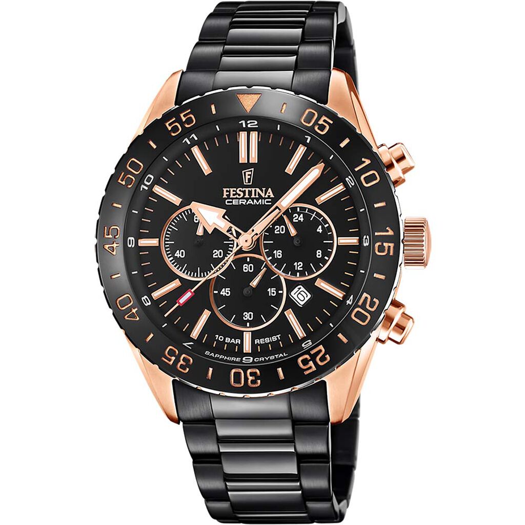 Montre Festina Ceramic Noir - Montres &eacute;tanches Homme | Marc Orian