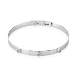 Bracelet Jonc Aleksandra Argent Blanc Oxyde De Zirconium - Bracelets joncs Femme | Marc Orian