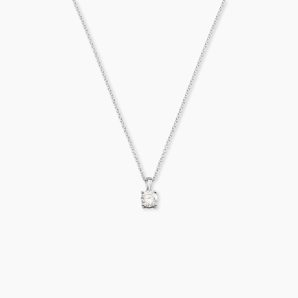 Collier Alexandra Or Blanc Diamant - Colliers solitaires Femme | Marc Orian