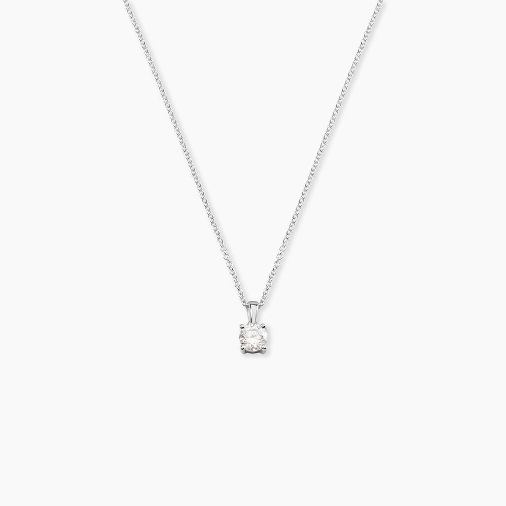 Collier Alexandra Or Blanc Diamant - Colliers solitaires Femme | Marc Orian
