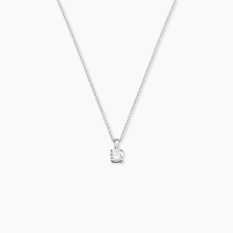 Collier Alexandra Or Blanc Diamant - Colliers solitaires Femme | Marc Orian