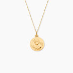 Medaille Or Jaune Ange Et Oiseau - Bijoux personnalis&eacute;s Famille | Marc Orian