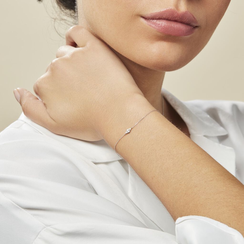 Bracelet Eirena Or Blanc Diamant - Bracelets chaînes Femme | Marc Orian