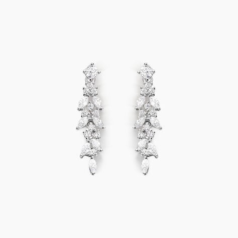 Boucles D'oreilles Pendantes Argent Blanc Precieux Flocon Oxyde - Pendantes Femme | Marc Orian
