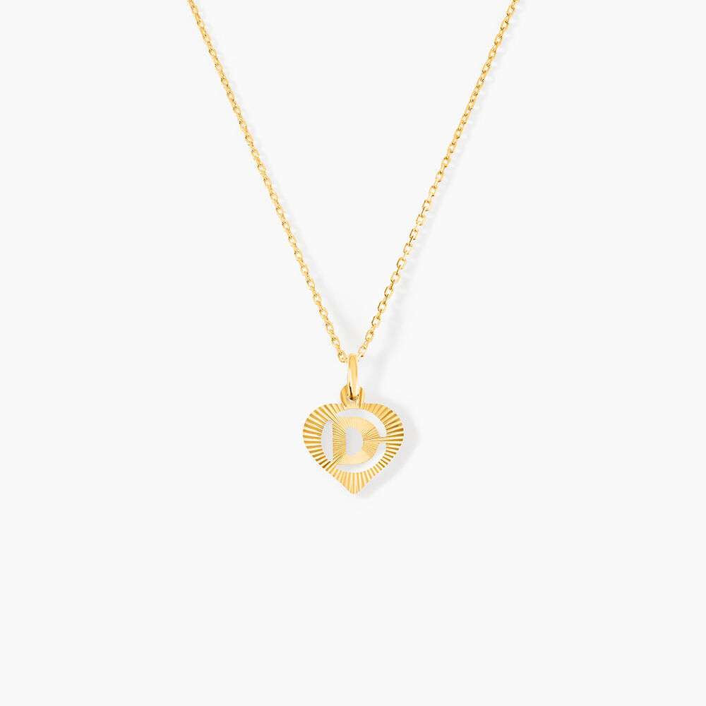 Pendentif Eudocie Coeur Lettre Or Jaune - Pendentifs Famille | Marc Orian
