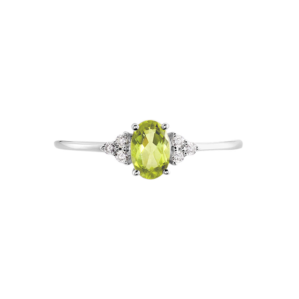 Bague Diapre Or Blanc Péridot Oxyde De Zirconium - Bagues Femme | Marc Orian