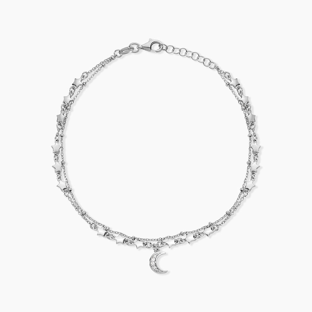 Cha&icirc;ne De Cheville Argent Blanc Steffert Oxydes De Zirconium - Chaines de cheville Femme | Marc Orian
