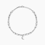 Cha&icirc;ne De Cheville Argent Blanc Steffert Oxydes De Zirconium - Chaines de cheville Femme | Marc Orian