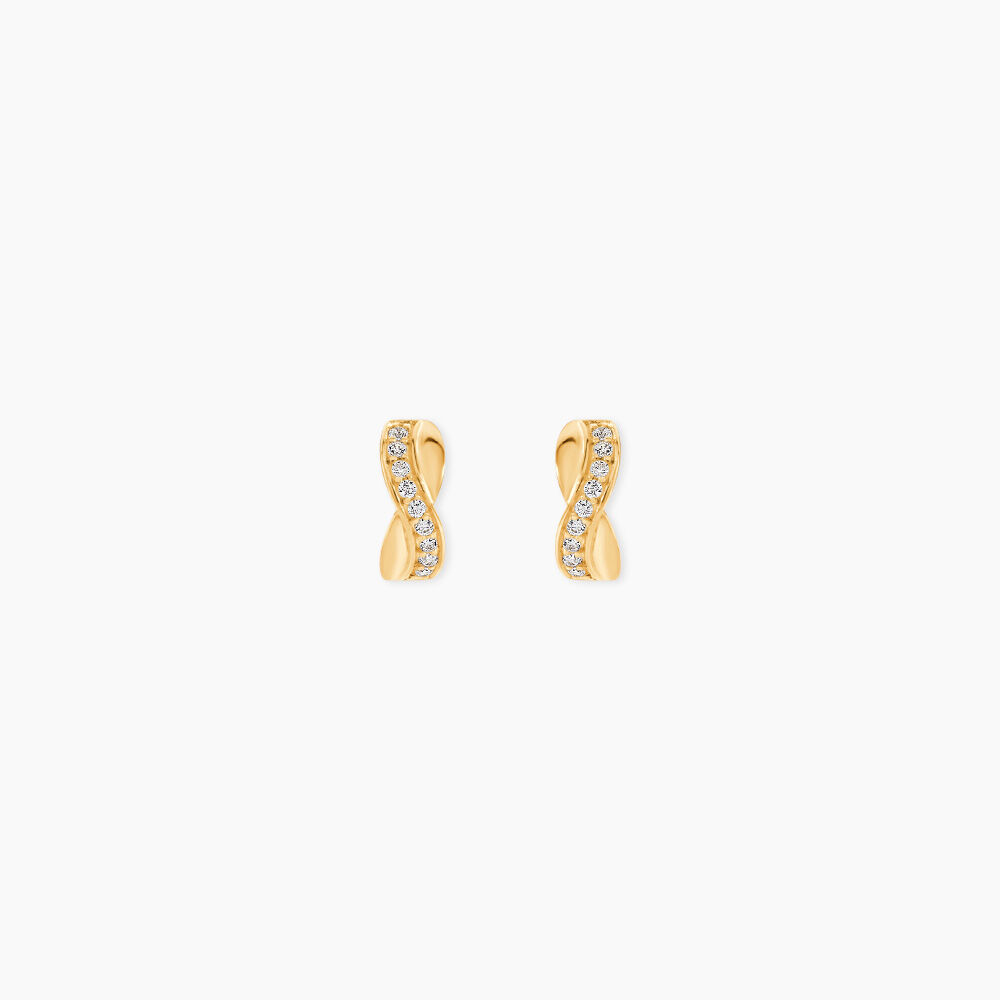 Boucles D'oreilles Izefia Rondes Or Jaune Oxyde De Zirconium - Cr&eacute;oles Femme | Marc Orian