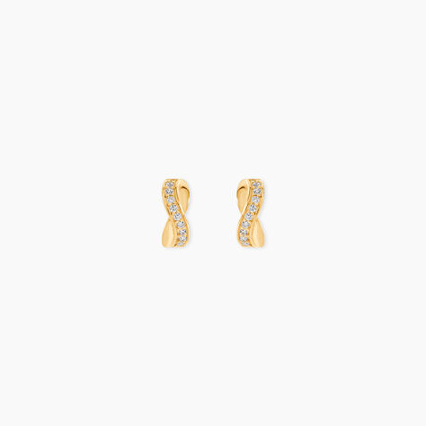 Boucles D'oreilles Izefia Rondes Or Jaune Oxyde De Zirconium - Cr&eacute;oles Femme | Marc Orian