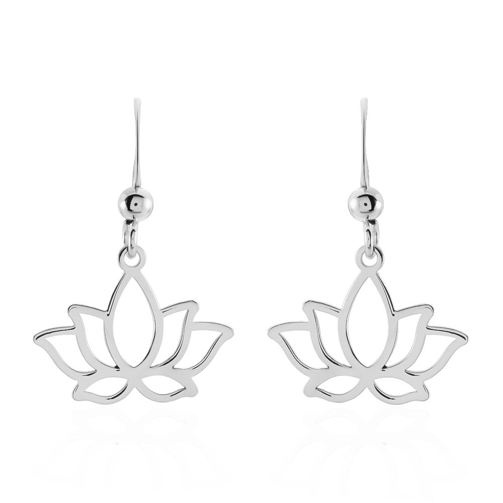 Boucles D'oreilles Pendantes Raia Argent Blanc - Pendantes Femme | Marc Orian