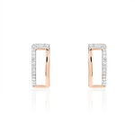 Boucles D'oreilles Puces Charlie Or Rose Diamant - Puces Femme | Marc Orian