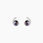 Boucles D'oreilles Puces Anais Or Blanc Perle De Culture Et Oxyde - Puces Femme | Marc Orian