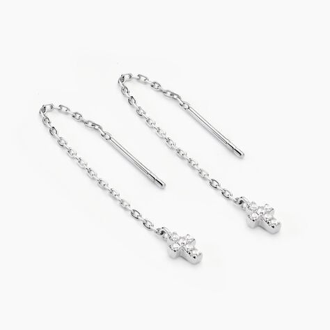 Boucles D'oreilles Pendantes Siem Argent Blanc Oxyde De Zirconium - Pendantes Femme | Marc Orian