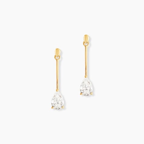 Boucles D'oreilles Pendantes Goutte Or Jaune Oxyde De Zirconium - Pendantes Femme | Marc Orian