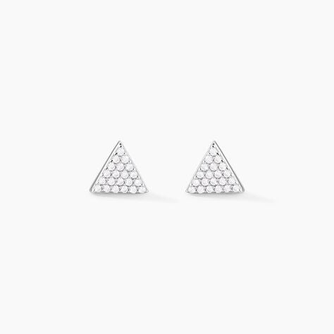 Boucles D'oreilles Puces Brendana Argent Blanc Oxyde De Zirconium - Puces Femme | Marc Orian