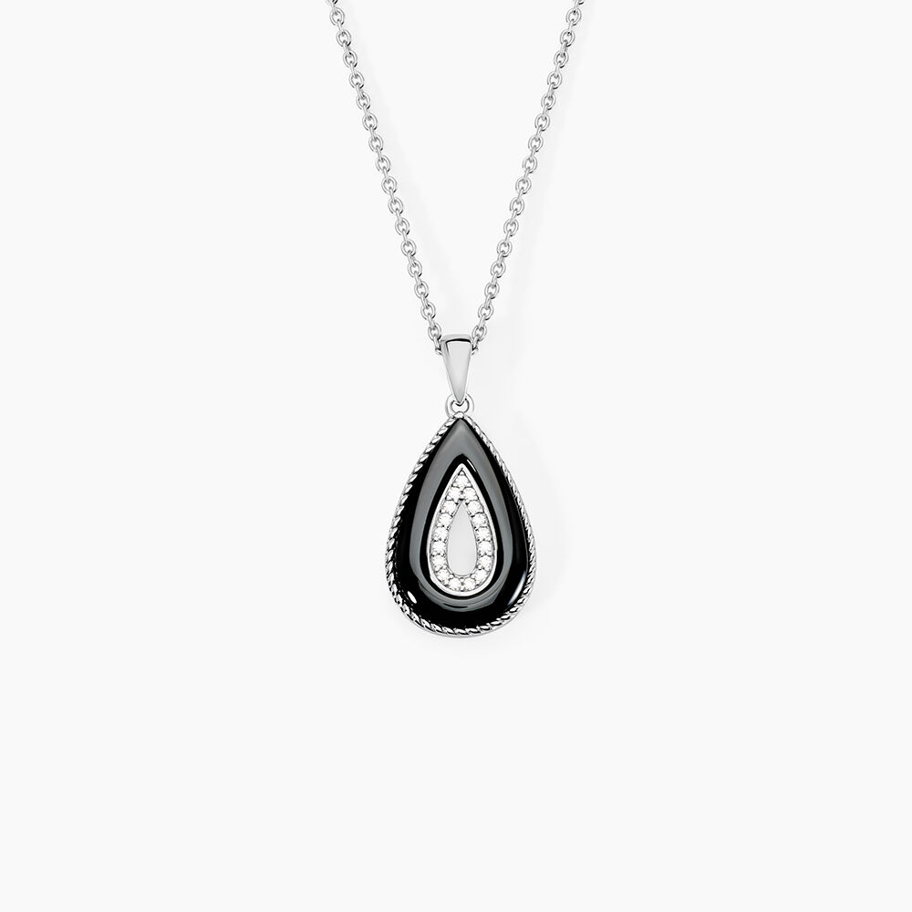 Collier Boyce Argent Blanc C&eacute;ramique Oxyde De Zirconium - Colliers avec pierres Femme | Marc Orian