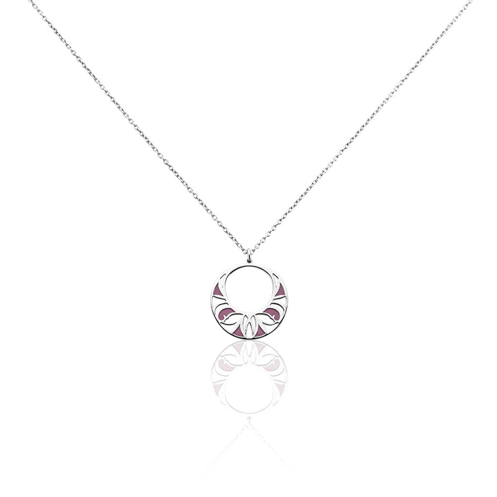 Collier Azalea Argent Blanc Email Rose - Colliers fantaisie Femme | Marc Orian