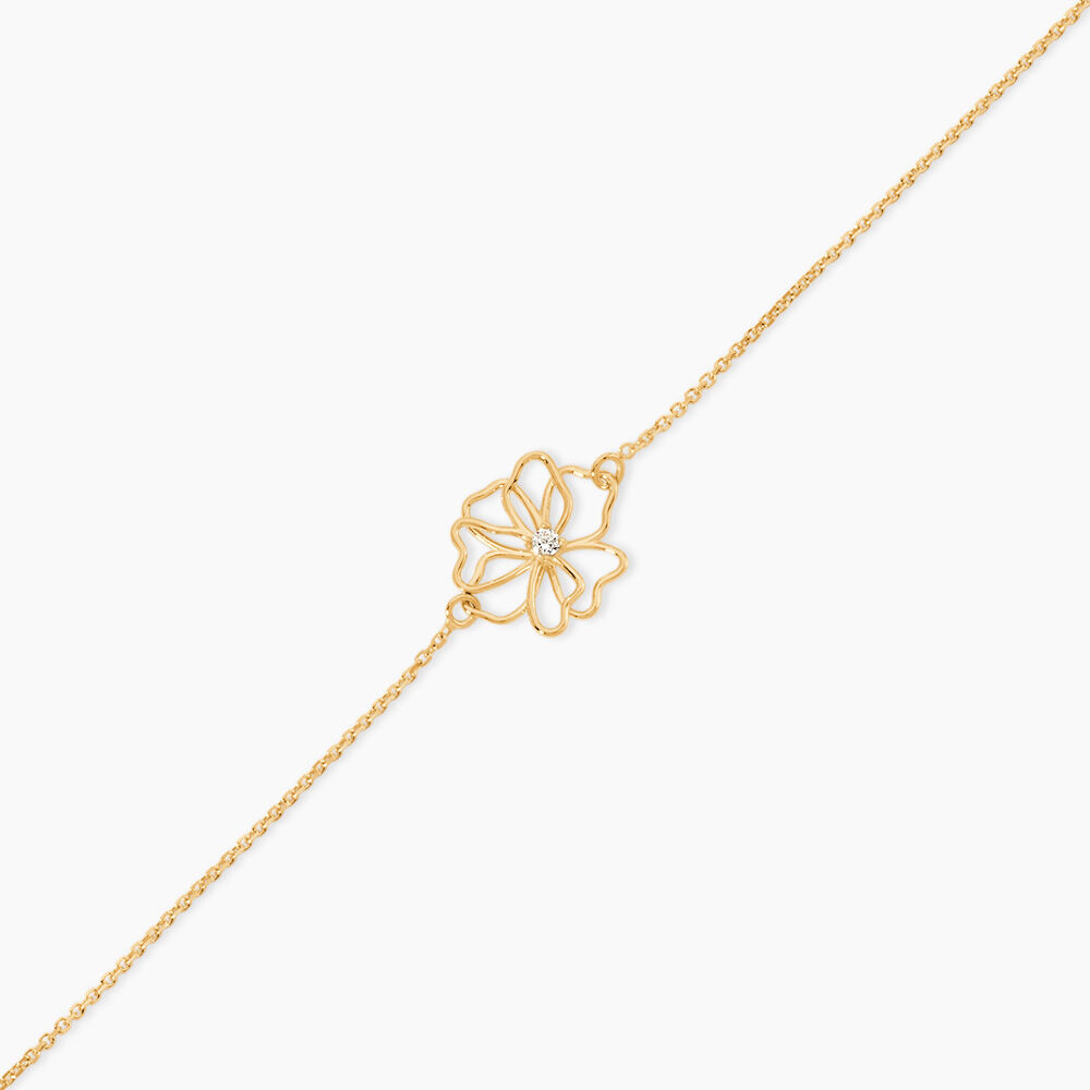 Bracelet Floraison Dor&eacute;e Or Jaune Oxyde De Zirconium - Bracelets cha&icirc;nes Femme | Marc Orian