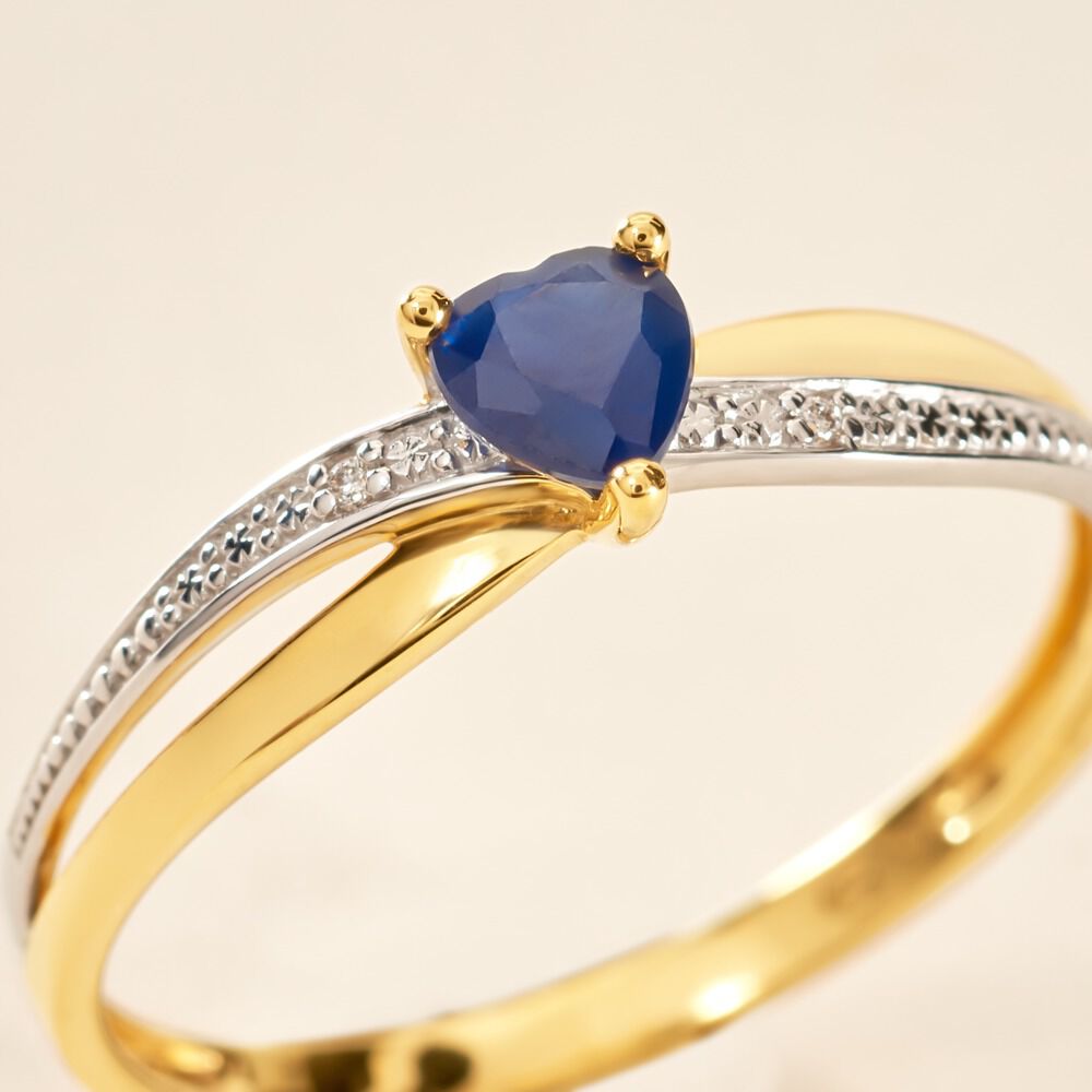 Bague Skylar Or Bicolore Saphir Diamant - Solitaires Femme | Marc Orian
