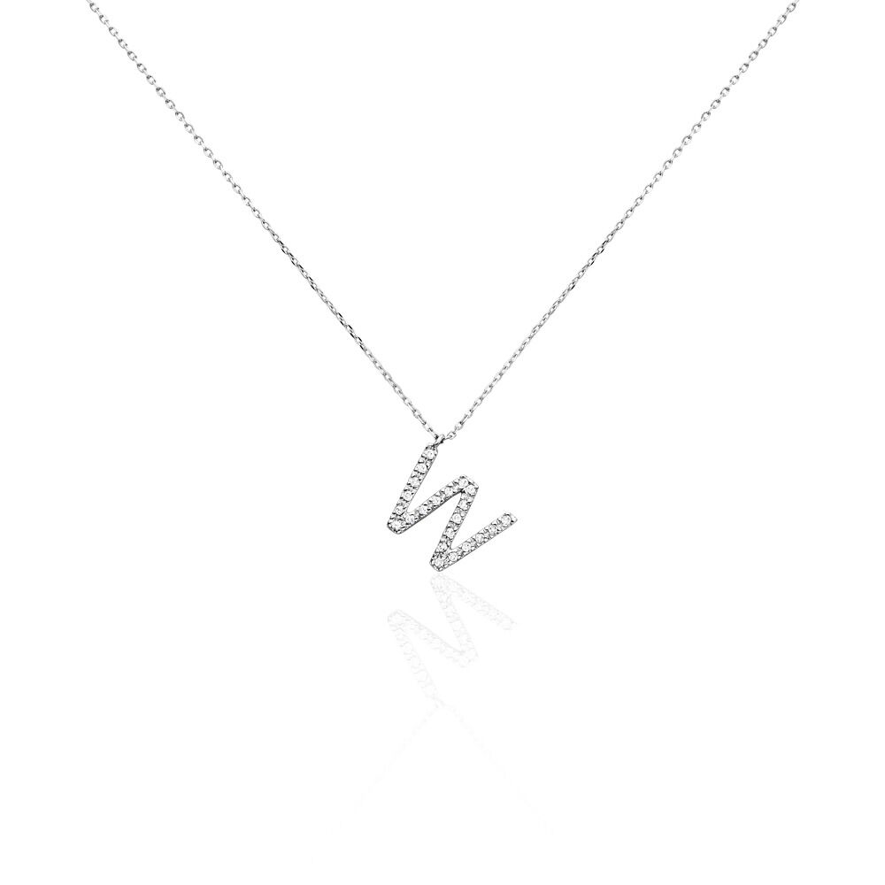 Collier Oran Or Blanc Diamant - Colliers avec pierres Femme | Marc Orian