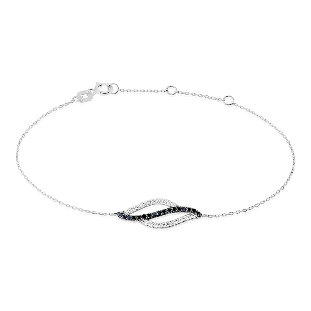 Bracelet Courbes Or Blanc Diamant - Bracelets cha&icirc;nes Femme | Marc Orian