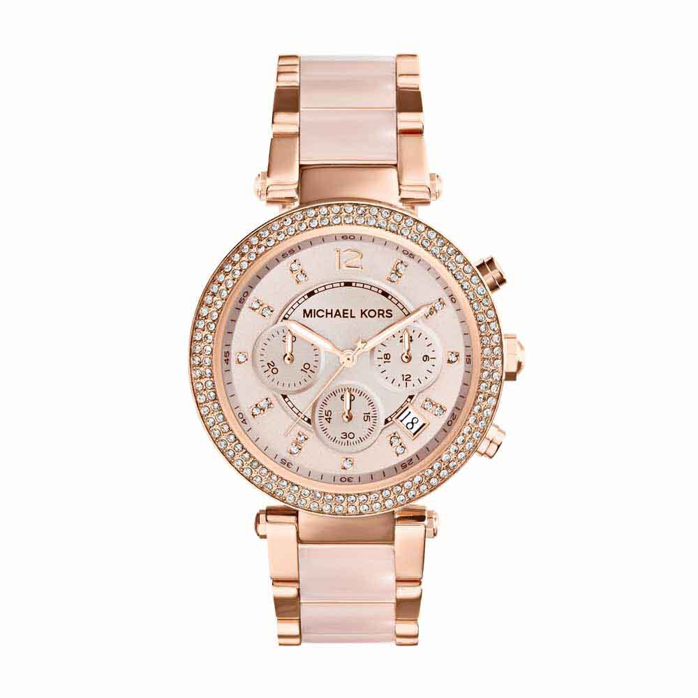 Montre Michael Kors Parker Chrono Rose - Montres étanches Femme | Marc Orian