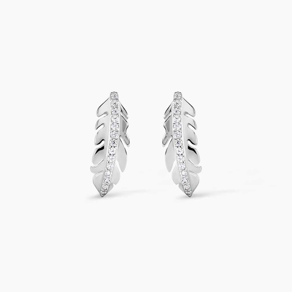 Boucles D'oreilles Pendantes Cynthia Argent Blanc Oxyde De Zirconium - Pendantes Femme | Marc Orian