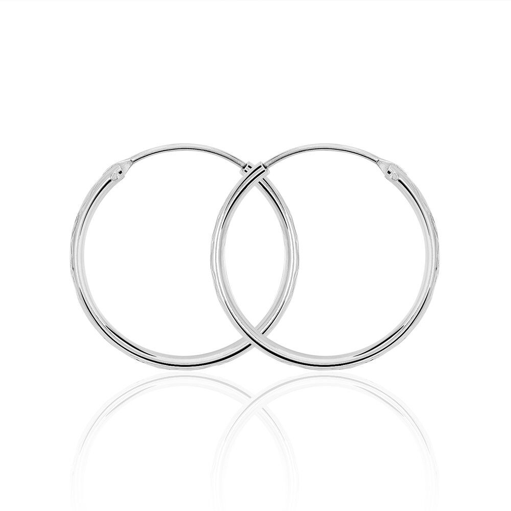 Créoles Argent Blanc Najiha - Créoles Femme | Marc Orian