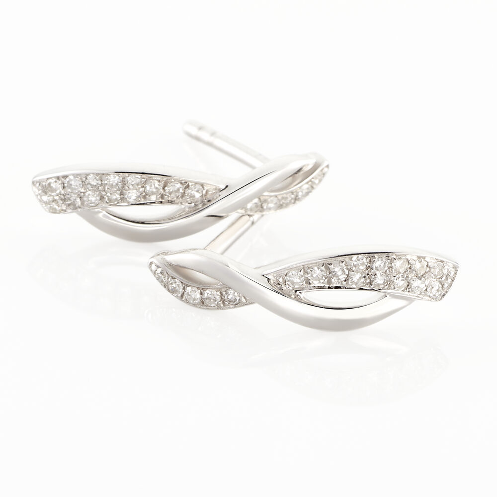 Boucles D'oreilles Puces Emma Or Blanc Diamant - Puces Femme | Marc Orian